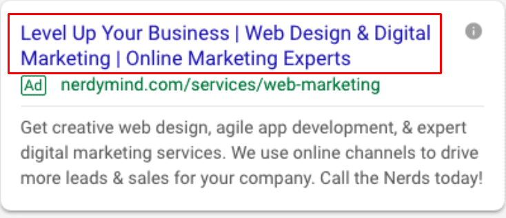 Google Ad Headline Example