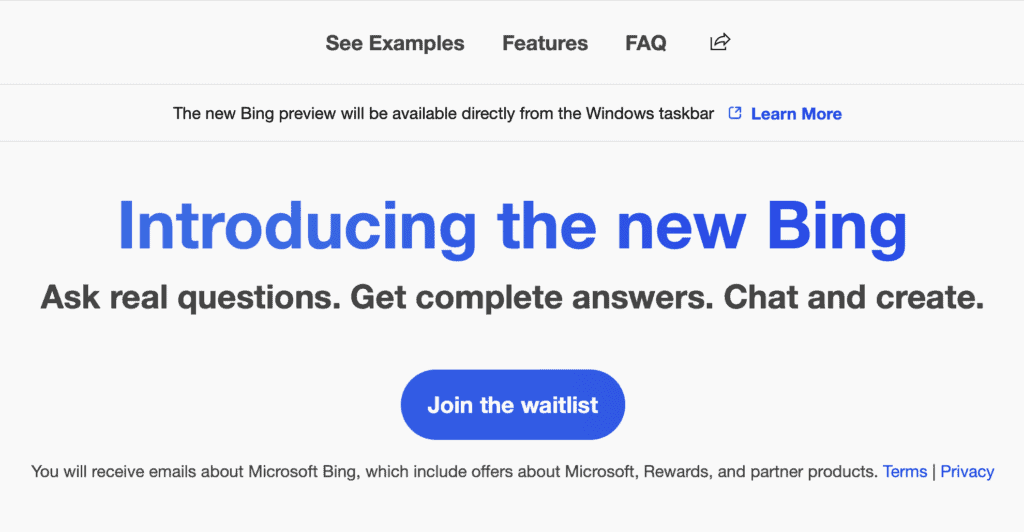 To get early access to bing chat: Join the multiple million user long waitlist