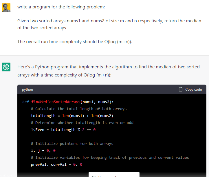 ChatGPT can write code (even for custom programming problems).