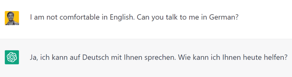 ChatGPT can talk in a number of languages including French, Spanish, german, italian, hindi, Chinese and more.