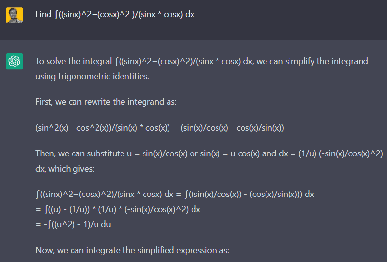 ChatGPT can solve maths problems for you.