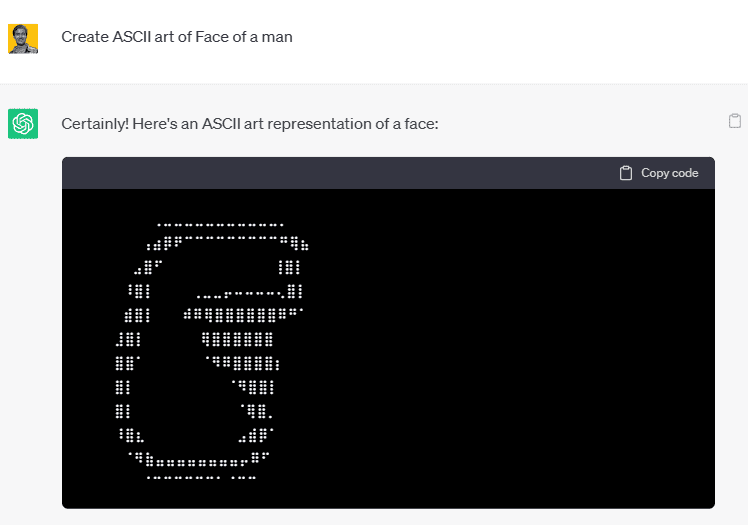ChatGPT doesn't have many graphical capabilities other than displaying ASCII are in a code block.